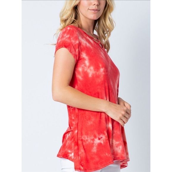 Coral TIE-DYE Tee - Picture 6 of 7